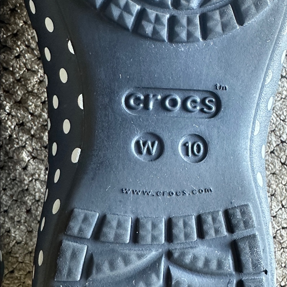CROCS size 10 Black & White Polka Dot Minnie Mouse Kadee Flats - Picture 7 of 11